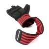 Poignets de puissance musculation gymnastique entraînement Fitness haltérophilie gants rouges bandes à poignet entraînement demi doigt pour hommes femmes 231011