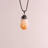 Pendant Necklaces Natural Irregular Quartz Necklace Reiki Healing Crystal Druzy Citrine Amethyst With Rhinestone Jewelry Gift For Women