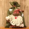 Decorazioni natalizie figurine tridimensionali in lino rosso sacchetti di caramelle sacchetti regalo di Natale decorazioni per le vacanze per bambini