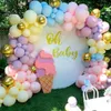 Qifu Macaron Balloon Garland Arch Kit Bröllop födelsedagsbalong Happy Birthday Party Decor Kids Adult Baby Shower Ballons Globos 102227T