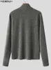メンズTシャツはメンンTシャツタートルネック長袖の光沢のあるソリッドカラーカジュアルトップスアンダーシャツストリートウェアフィットネスカミゼタスS5XL 231011