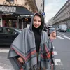 Shawls Autumn V Collar Female Striped Open Stitch Cloak Fashion Tassel Lady Shawl Warm Scarf Poncho Capes T196 231012