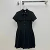 Basic & Casual Dresses Designer European Goods 2023 Summer New Style Slim Fit Metal Small Decoration Dress V9M9