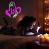1 st roligt spöke ledde neonskylt, halloween söt boo neonskylt för väggdekoration, lätt att hänga och justerbar ljusstyrka, USB -driven sovrum man grotta lekrum