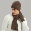 Scarves Men's Autumn Winter Keep Warm Set Beanie Gloves Scarf Male Woolen Yarn Knitted Muffler Spring Fall Hat Solid Color Neckerchief 231012