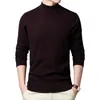 Men s Sweaters Sweater Warm Half Turtleneck Solid Color Pullover Fashion Thickening Middle aged Long sleeved Top pullover 231012