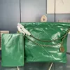 Saco de lixo de couro de alta qualidade sacos de ombro mulheres sacolas designer bolsa de hardware acessórios de carta de couro genuíno bolsa de corrente aberta com carteira