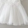 Girl Dresses Baby Princess Lace Flower Embroidery Dress White Baptism Infant Child Vestido Wedding Party Birthday Prom Clothes 0-2T