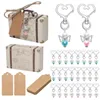 Party Favor 594C 50 Sets Angel Keychains With Gift Boxes Kraft Tags Baptism Bridal Shower Wedding Gender Reveal Decoration