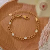 Charm Bracelets Stainless Steel Jewelry 18k Gold Pvd Plated Five Point Star Pendent Chain Adjustable Bracelet For Women