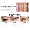 Eyeliner gel pen is not easy to smudge and sweat-proof long-lasting easy to outline eyeliner 18 colors eyeliner