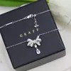 Kedjor Klassisk lyxig mode Original 925 Sterling Silver Butterfly Diamond Necklace for Women Party Wedding Present