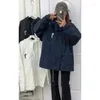 Kvinnors jackor Deeptown harajuku Windbreaker Jacket Kvinnor Överdimensionerad Anorak Koreansk mode utomhus streetwear dragkedja huva japansk y2k