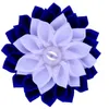 Brooches Layers Blue White Ribbon Flower Corsage PIN School Sorority Graduate ZETA Social Lady Brooch Accessory