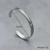 Bangle Personality Geometric Oval Pattern For Women Men Opening Bracelet Stainless Steel Retro Width Hand Jewelry Party Gift