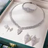 Bröllopsmycken sätter in Ijewelife -halsband för kvinnors kubiska zirkoniumbridalpartyklänning kostymer Tillbehör som säljer Dubai 231012