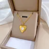 Pendant Necklaces Temperament Shell Heart For Women Young Girls Gift Jewelry Gold Color Stainless Steel Love Wave Chain Collar Femenino