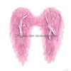 Party Decoration Angel Feather Wings Halloween Christmas Props Stage Performance Show Scene Layout Black Red White Y220610 Drop Deli Dhroe