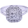 Magnifique forme carrée femmes anneau FL Bling glacé Micro Pave cristal Zircon éblouissant mariage de mariée s'engager Dhgarden Otgeb