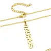 Pendant Necklaces 18K Stainless Steel Constell Pendant Necklace Gold Chains Letter Zodiac 12 Sign Necklaces Women Men Fashion Jewelry Dhvri