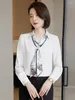 Women's Blouses Women Yellow Professional Shirt Spring And Autumn Long Sleeve White Chiffon Office Blouse Ladies Clothes Fashion Tops 2023