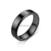 Bagues noires en acier inoxydable pour femmes, bague de mariage pour hommes, bijoux largeur 6 mm Dhgarden Ot5Sy