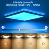 Ceiling Lights Tuya WiFi 24W Square LED Ceiling Light Double Dimmable CCT UltraThin Surface Mount Light RGB Color Backlight Home Bedroom Decor Q231012