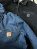 Carhart Detroit Jaqueta de trabalho com zíper Cleanfit Casaco jeans lavado Top Jaqueta vintage Jaqueta de algodão com zíper para homens