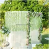 Decorative Flowers Artificial Hanging Plants Greenery Willow Leaf Fake Garland For Window Garden Home Decor Wedding Decoration Falling Dhry1