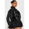 Women's Leather Faux Leather Spring Autumn Black White Leather Jacket Women Tassel Motorcycle Jacket Streetwear Long Sleeve Crop Top Y2k Cardigan Chic 231011