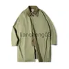 Men's Trench Coats Maden Casual Balmacaan Trench Coat Men's Amekaji Loose Army Green Windbreaker Heavyweight Twill Long Jackets Vintage Overcoats J231012