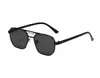 Óculos de sol masculinos designer hexagonal ponte dupla moda lentes de vidro UV com estojo de couro 58, óculos de sol para homem mulher 5 cores opcionais assinatura triangular