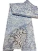 Robe africaine de luxe pour femmes, broderie en dentelle soluble dans l'eau, paillettes Guipure, Double tissu en Tulle français, soirée de mariage, style nigérian moderne Floral automne en vente KY-0050