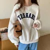 Sweats à capuche pour femmes bleu foncé femmes sweat à capuche Vintage lettre broderie à manches longues mode coréenne décontracté Y2K style automne femme kaki