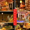 Doll House Accessories Diy Wood Kit Miniature With Furniture Light Princess Casa Big Villa Dollhouse Model Toys For Girls Xmas Gifts 231012