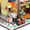 Doll House Accessories Creative handmade and assembled cherry blossom sushi shop house doll girls classmates teenagers adult birthday gifts 231012