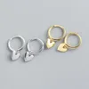 Hoop Earrings 925 Silver Color Love Heart Female Fashion Cute Romantic Elegant Jewelry Couple Handmade Gifts