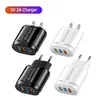 3 USB Wand Ladegerät Adapter 5V 2A Schnelle Ladung QC3.0 Telefon Ladegerät Power Adapter Für Samsung iPhone LG Xiaomi EU UNS Stecker