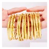 Bangle Fashion Accessories Wholesale Wire Bangle Bracelets Diy Jewelry Gold-Plated Bangles Adjustable Expandable Charm Scpture Bracele Dhcth