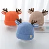 Mignon bois d'élan bébé chapeau épais chaud doux coton tricoté garçon fille chapeaux Bonnet nouveau-né enfant en bas âge cerf oreille chapeaux de noël