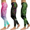 Active Pants Li-Fi Ornamental Skull Leggings Women Yoga Gym Fitness Sports Wear Elastic Tight