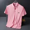 Polo da uomo J Lindeberg Maglietta da golf per uomo Moda Casual Manica corta Estate Ghiaccio Seta Polo traspirante Maglietta sportiva da golf 231011