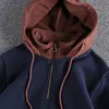 Sweats à capuche pour femmes Sweat-shirt pour hommes Couleur assortie Vêtements masculins Polaire Zippé à capuche Lâche Streetwear Chaud Nouveauté et S 231011