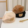 New Baby Beret Hat Winter Spring Cute Bear Soft Cotton Warm Knitted Berets Korean Boy Girl Berets Painter Cap Bonnet