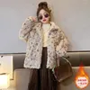 Jacken Mädchen Winterjacke Mode Stehkragen Kunstpelz Mantel Reflektierende Stern Baumwolle Plüsch Kinderkleidung CH178