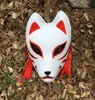 Máscara anbu atualizada pintada à mão, máscara kitsune japonesa, rosto inteiro, grosso, pvc para fantasia de cosplay 2207156986714