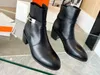 RealFine888 5A Boots HM8104300 Frenchie 50 الكاحل الحذاء من العجل المصمم أحذية المصمم للنساء مع حجم الصندوق 35-40