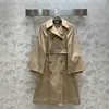 Jesienny trencz płaszcz designerski moda moda bat rękaw szal szalik wiatrówki średnia długość szczupła dopasowanie Długie kurtki Płaszcze płaszcze damskie