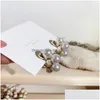 Boucles d'oreilles élégantes en métal et perles pour femmes, bijoux à la mode, de luxe, pour fête de mariage, pour filles, Dhgarden Otgg3