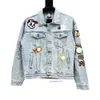 Men's designer Jackets Steel Print Drews Bibers Multi Element Spliced Smiley Face Embroidery Graffiti Denim Jacket Coat